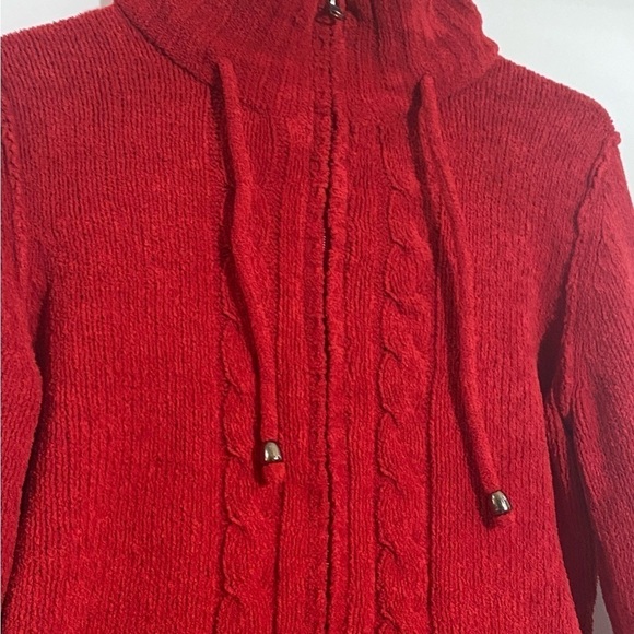 🎈Jessica women’s red turtleneck long sleeve zip up super soft sweater size  M - Picture 4 of 11